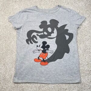 Disney Mickey Mouse T Shirt Gray Short Sleeve Cartoon Graphic Tee Large‎